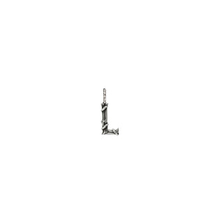 Karen Karch Textured Silver Mini Entwined Letter 'L' pendant on a white background.