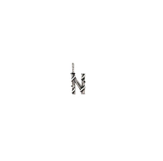 Karen Karch Textured Silver Mini Entwined Letter 'N' pendant on a white background.