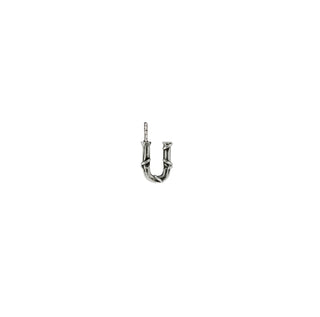 Karen Karch Textured Silver Mini Entwined Letter 'U' pendant on a white background.