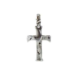 Karen Karch weathered Silver Unearthed Cross Amulet on a white background