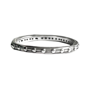 Karen Karch Silver Jaipur Evermore Half Eternity band, back side, on a white background.