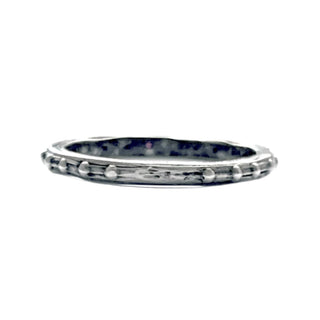 Karen Karch Jaipur Evermore Silver studded half eternity band with alternating rubies and pink sapphires, back side, on white background.