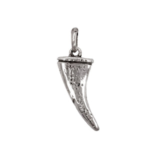 KAREN KARCH Silver Unearthed Textured Lucky Horn on White Background
