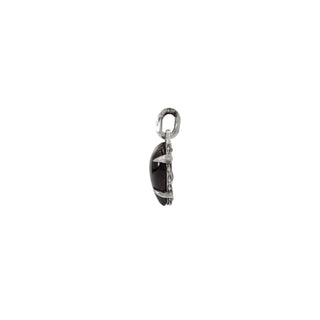 Karen Karch by Deme Wolfe magical Heart Silver Black Onyx side view on white background