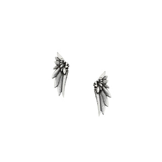 Karen Karch by Deme Wolfe Mini Victory Wing Stud Earrings in Sterling Silver on white background