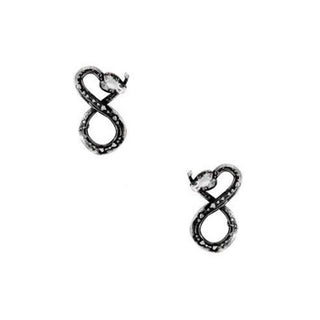 Karen Karch by Deme Wolfe Sterling Silver Infinity Shape Snake Studs
