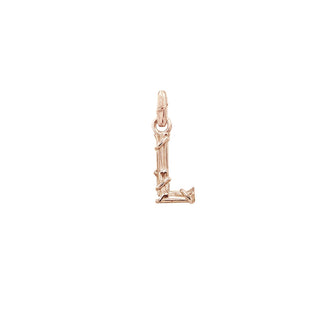 ENTWINED LETTER CHARM, ROSE GOLD