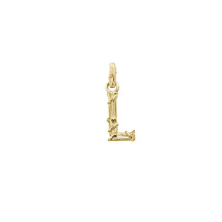 ENTWINED LETTER CHARM, YELLOW GOLD