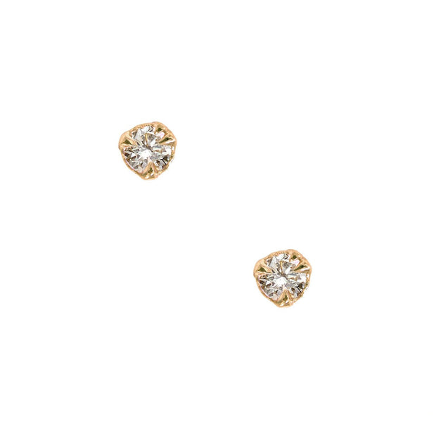 MYSTICAL STUDS, 4MM CULTURED DIAMOND