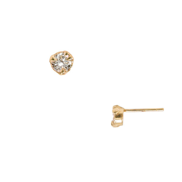 MYSTICAL STUDS, 4MM CULTURED DIAMOND