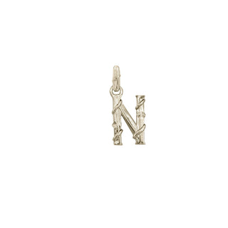 ENTWINED LETTER CHARM, WHITE GOLD