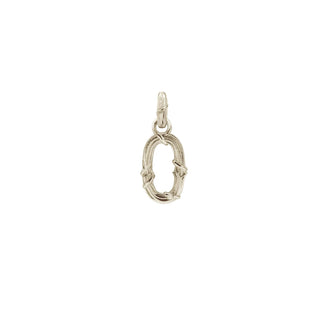 ENTWINED LETTER CHARM, WHITE GOLD