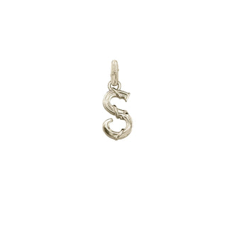 ENTWINED LETTER CHARM, WHITE GOLD