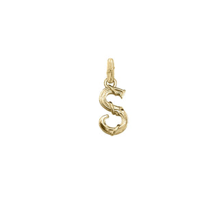 ENTWINED LETTER CHARM, YELLOW GOLD