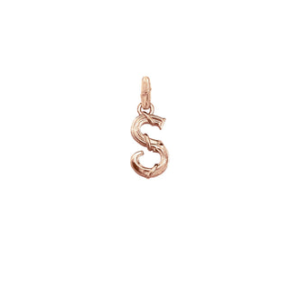 ENTWINED LETTER CHARM, ROSE GOLD