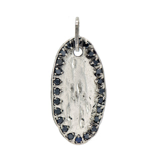 STUDDED OVAL TAG, SAPPHIRE