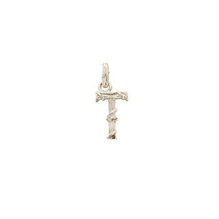 ENTWINED LETTER CHARM, WHITE GOLD