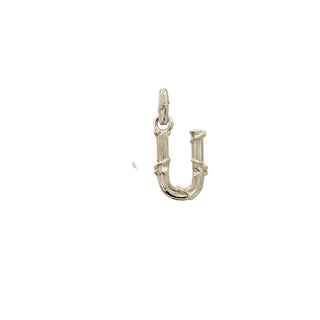 ENTWINED LETTER CHARM, WHITE GOLD