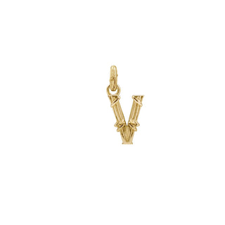 ENTWINED LETTER CHARM, YELLOW GOLD