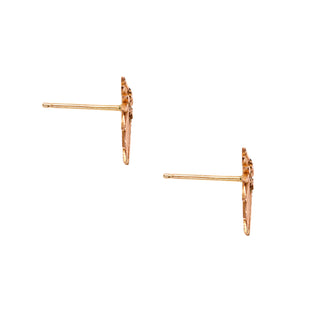 Karen Karch by Deme Wolfe 10k Rose Gold Mini Victory Wing Stud Earrings on White