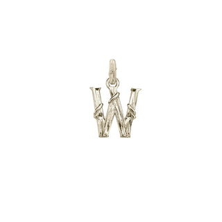 ENTWINED LETTER CHARM, WHITE GOLD