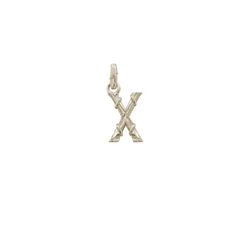 ENTWINED LETTER CHARM, WHITE GOLD