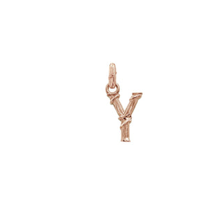 ENTWINED LETTER CHARM, ROSE GOLD