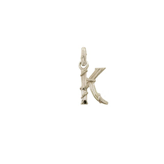 ENTWINED LETTER CHARM, WHITE GOLD