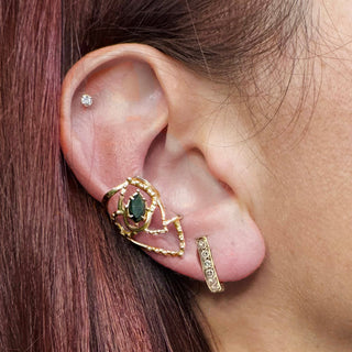 JAIPUR ROSE TATTOO EAR CUFF, GOLD