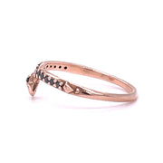 Studded Snake Half Eternity 14k rose gold black diamond side