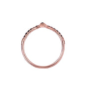 Studded Snake Half Eternity 14k rose gold black diamond top view