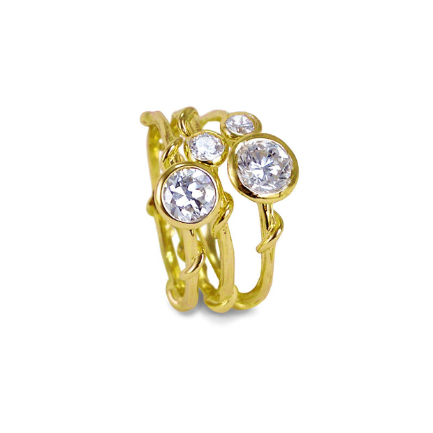 VINE STACKERS WITH FAMILY DIAMONDS