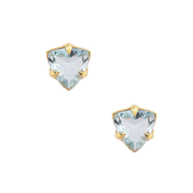 MYSTICAL CROWN TRILLION STUDS, AQUAMARINE