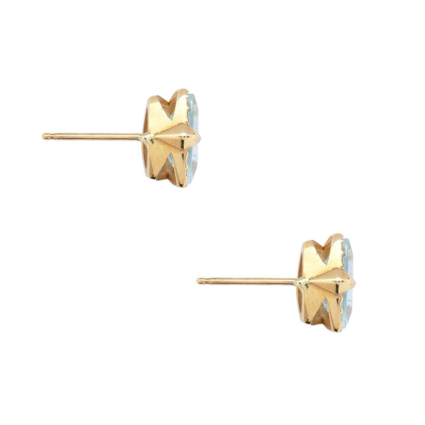 MYSTICAL CROWN TRILLION STUDS, AQUAMARINE