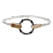 Copacabana Double Clasp Vine Link bracelet designed by New York's most unique alternative jewelry brand Karen Karch Jewelry featuring silver, yellow gold with black, colorless and ice diamonds
