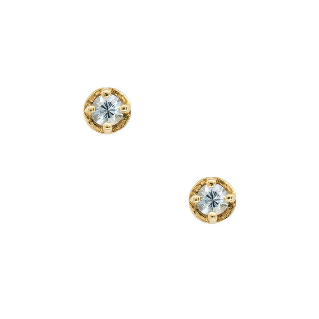 DESIRE STUDS, 5MM PALE BLUE SAPPHIRE