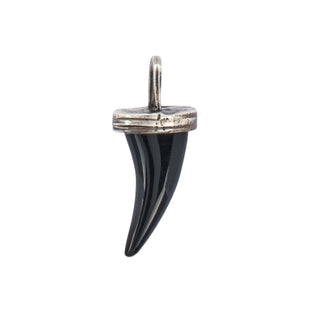 DOTTED LUCKY HORN, BLACK ONYX SILVER