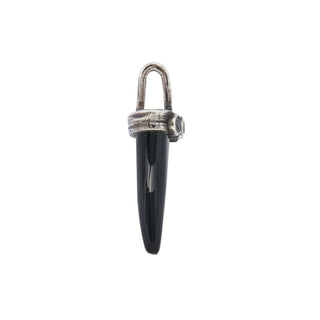 DOTTED LUCKY HORN, BLACK ONYX SILVER