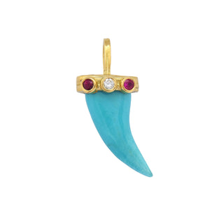 DOTTED LUCKY HORN, TURQUOISE