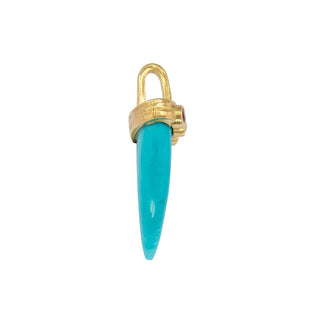DOTTED LUCKY HORN, TURQUOISE GOLD