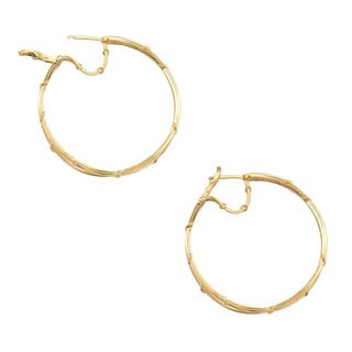 DOUBLE VINE HOOPS, 1.5" GOLD