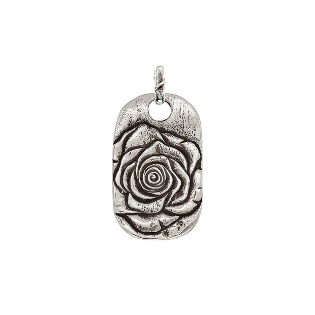 ROSE TATTOO TAG, SILVER