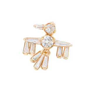 Karen Karch Jewelry Thunder Bird Earring in 18K Rose Gold w/ Baguette Diamonds for Men & Women 