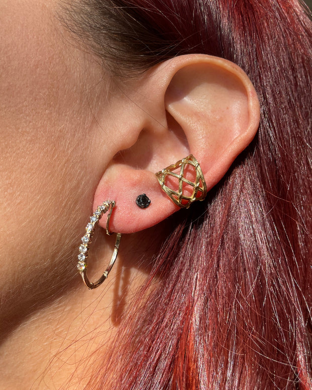 STUDDED VINE HOOPS, 1"