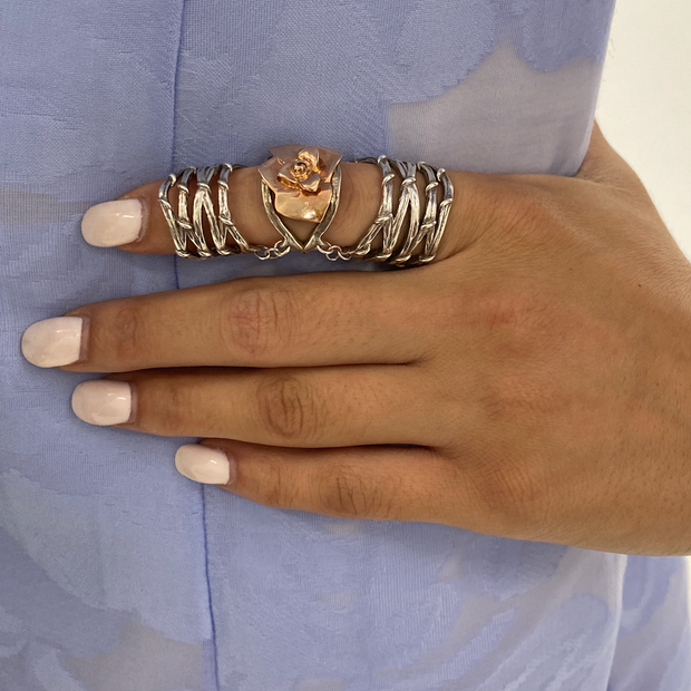 GABRIELLE KNUCKLE GLADIATOR VINE, Ring - Made local in New York City by the best alternative jewelry store. Shop more Karen Karch & Karch Wolfe at www.karenkarch.com