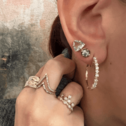 MYSTICAL CROWN TRILLION STUDS, AQUAMARINE