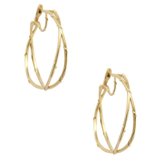 Karen Karch 1.5 inch 14k yellow gold double hoop earrings with twining vines