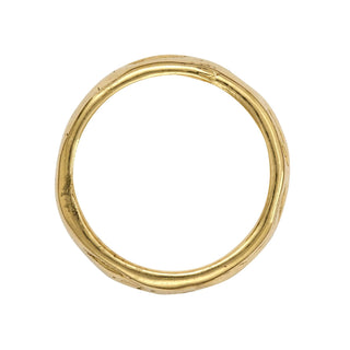 Karen Karch Glimmer domed band , top view, on white background.