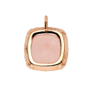 Karen Karch by Deme Wolfe Back Side Pink rose quartz pendant with rose gold frame with sharp claws 