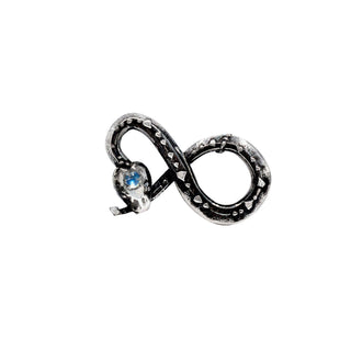 Karen Karch by Deme Wolfe Snake Slide Charm with Moonstone on white background